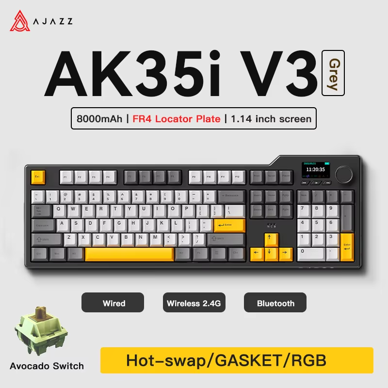 Gaming Keyboard And Mouse Combo Wireless - Tastiera da Gaming Ajazz AK35I V3/V4