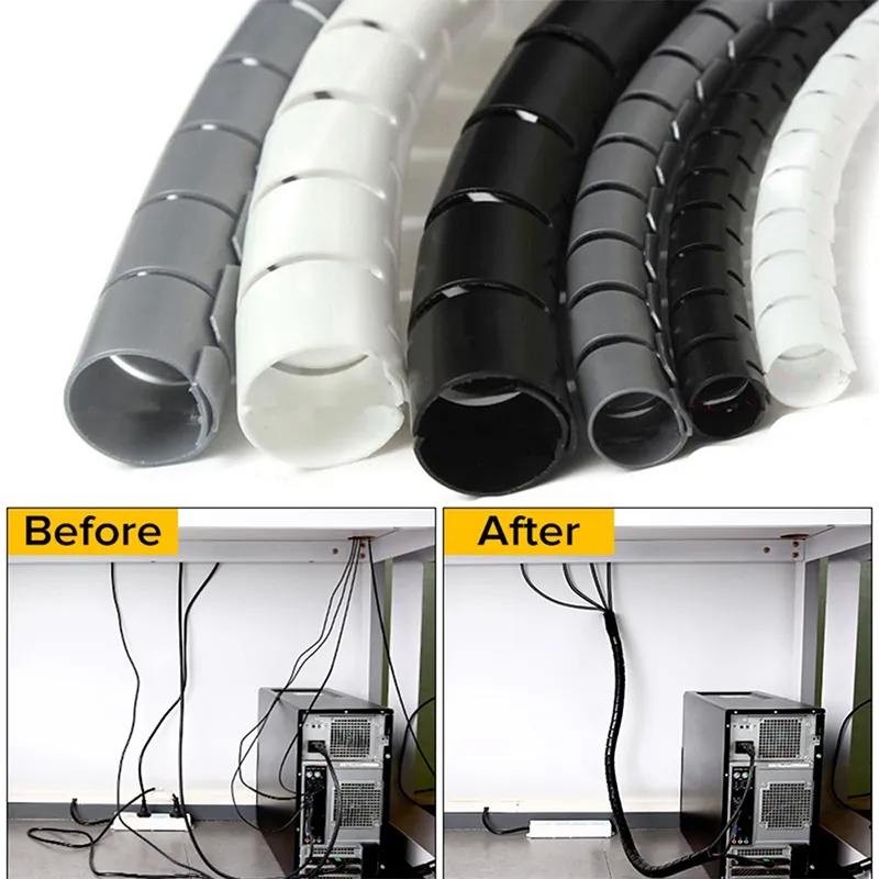 Coiled Usb Cable - 1/2M flessibile spirale cavo organizzatore clip