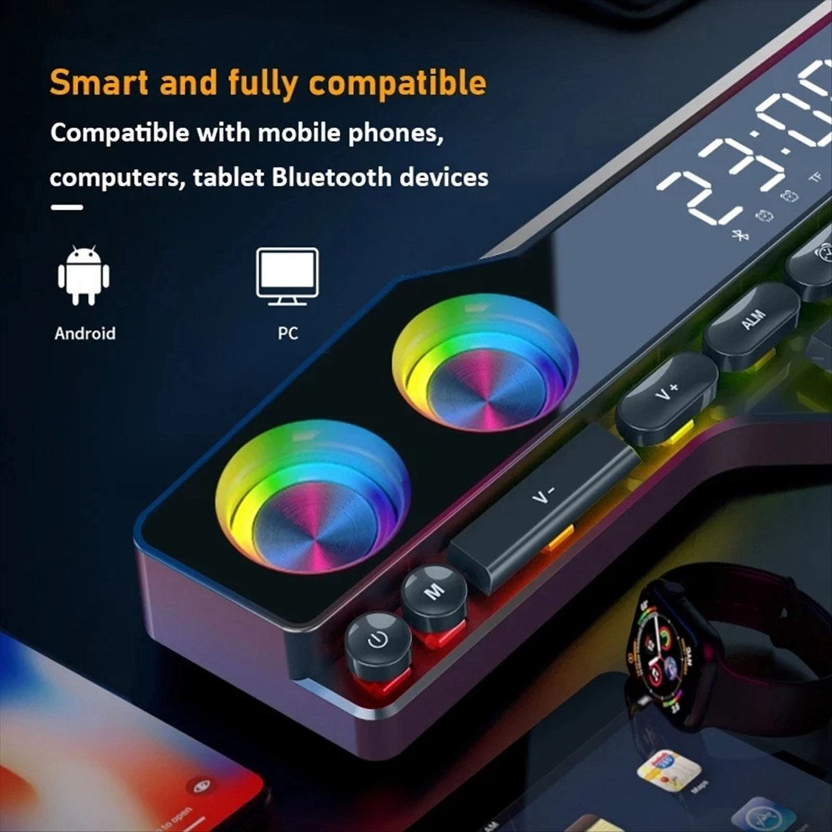 Gaming Keyboard Bluetooth - Altoparlanti DTC5 V18 con Luci LED