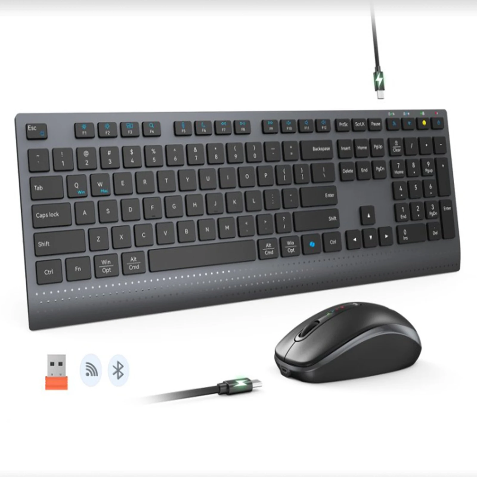 Gaming Keyboard And Mouse Combo Wireless - Set mouse tastiera wireless dual-mode Bluetooth