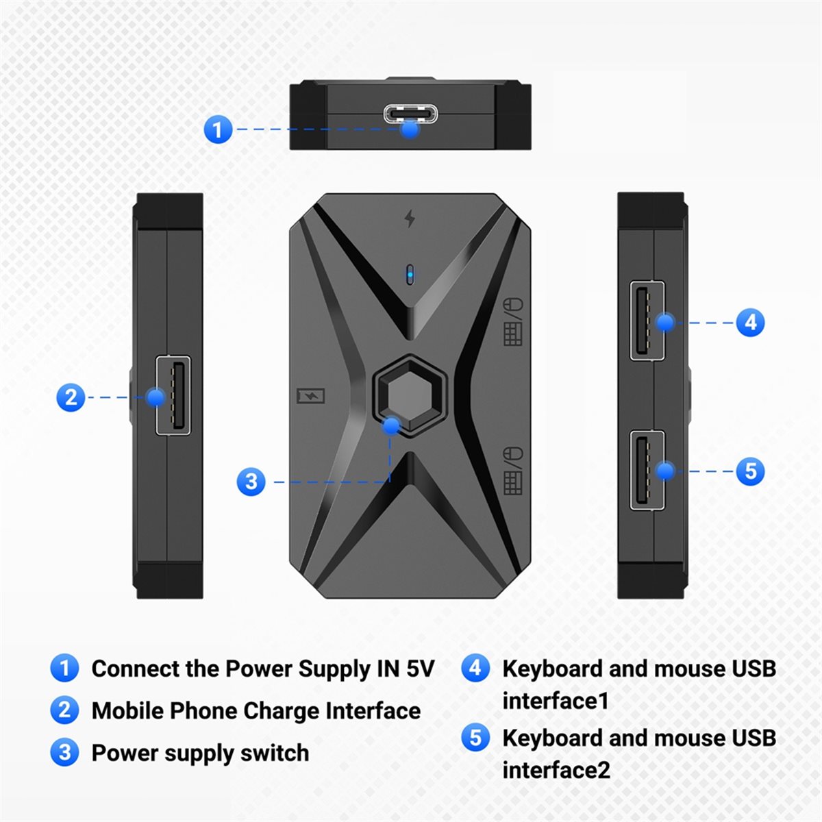 Gaming Keyboard And Mouse Converter For Mobile - # 48Y (Nero) Kit Convertitore per