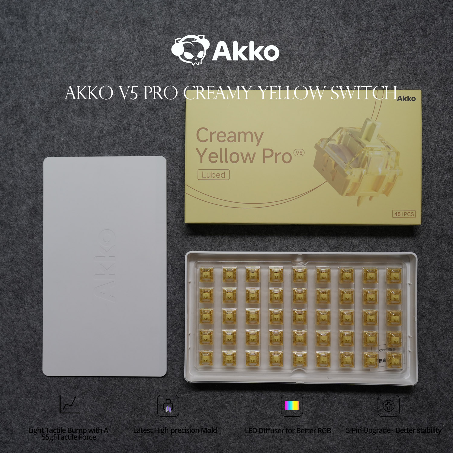 Keyboard Lube Kit - Akko V5 Pro Interruttore giallo crema
