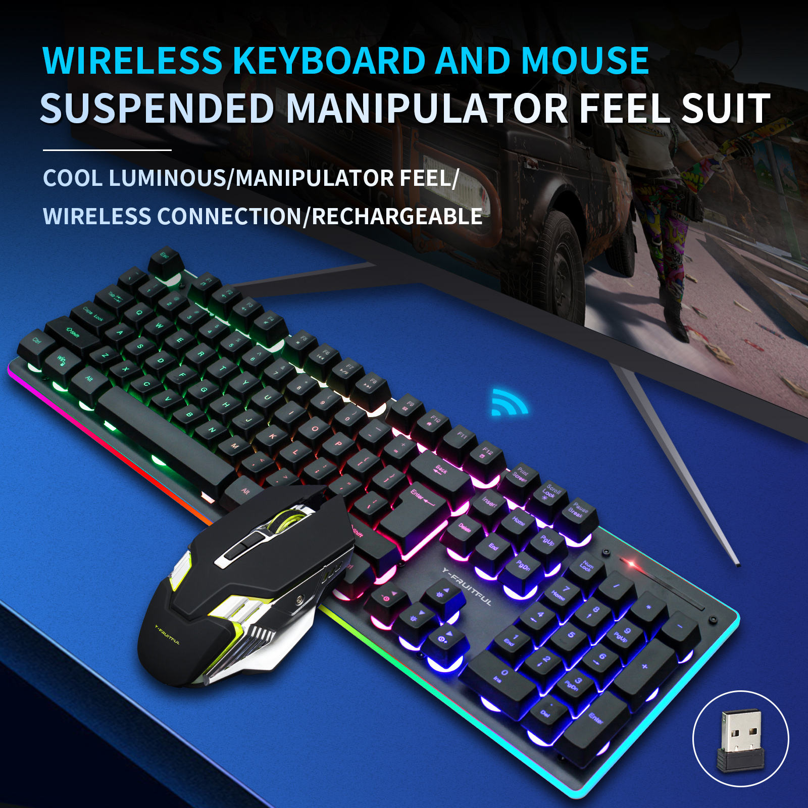 Combo tastiera e mouse meccani - Gaming Keyboard And Mouse Combo Wireless recensione e prezzo