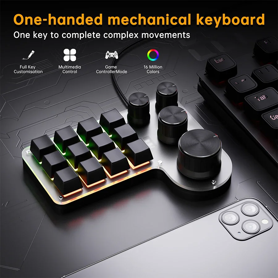 3 modalità 12 tasti Tastiera m - Gaming Keyboard 1 Hand recensione e prezzo
