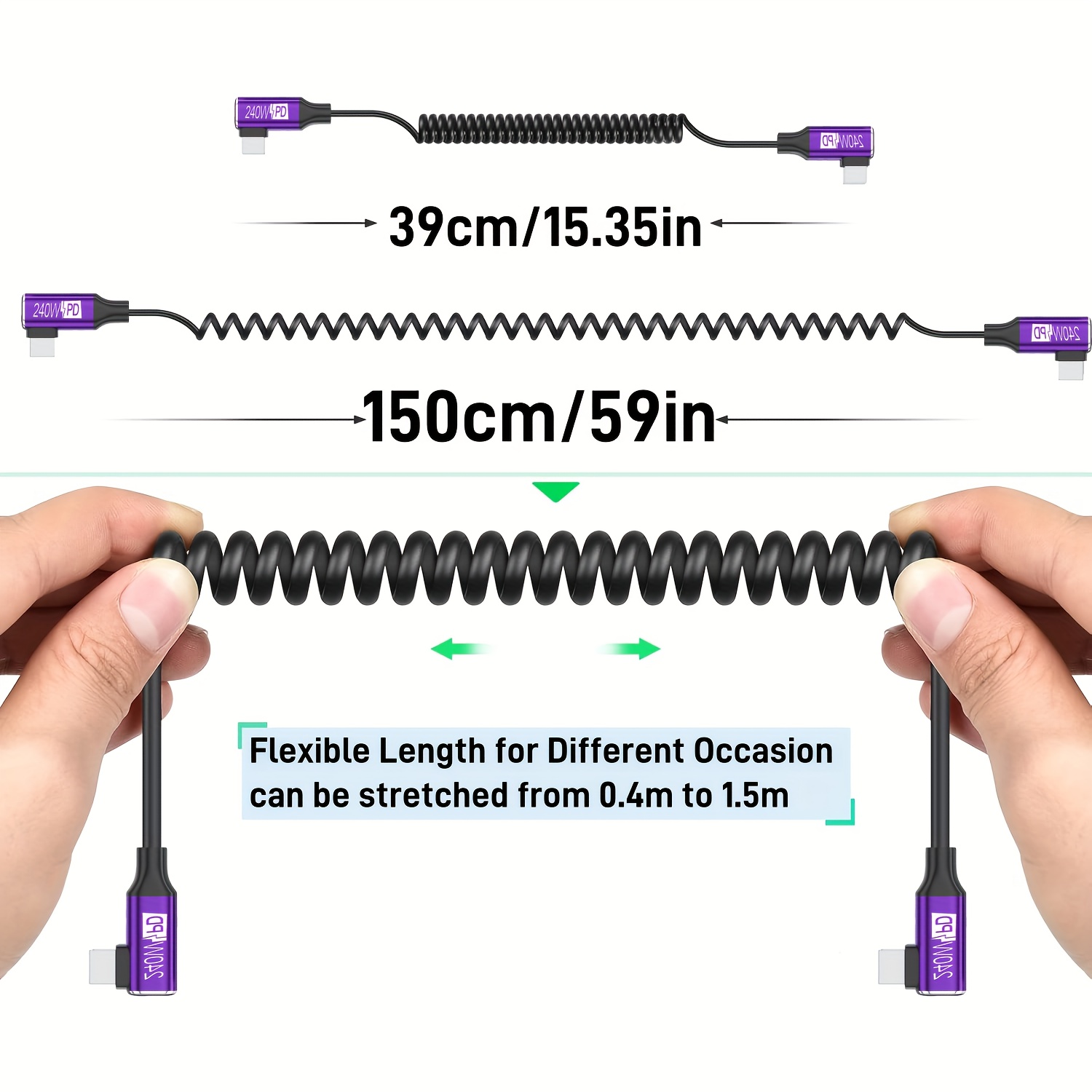 Cavo Type-C a Molla 240W PD co - Coiled Usb Cable recensione e prezzo